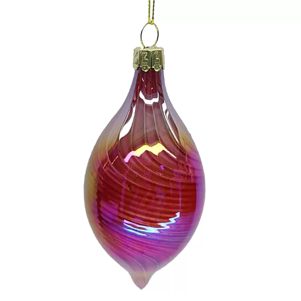 Christmas Forever ORN GLASS FINIAL 5″ PNL IRIDESCENT FINISH