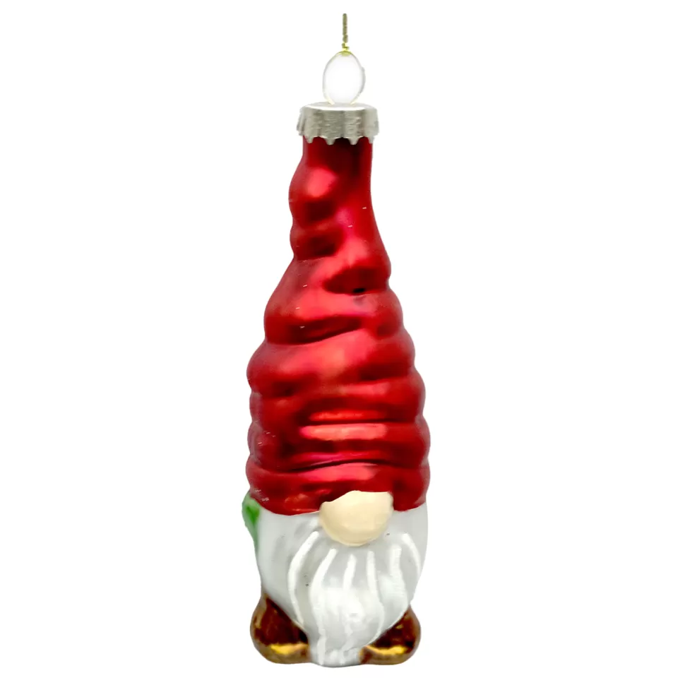 Christmas Forever ORN GLASS GNOME 5″ RED HAT