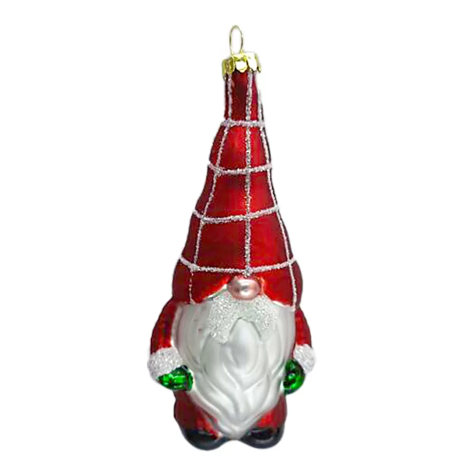 Christmas Forever ORN GLASS GNOME 5″ RED/WHITE
