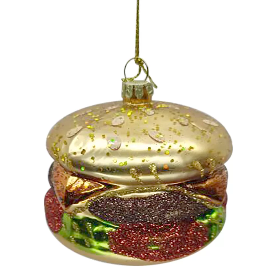 Christmas Forever ORN GLASS HAMBURGER 3″ MULTI