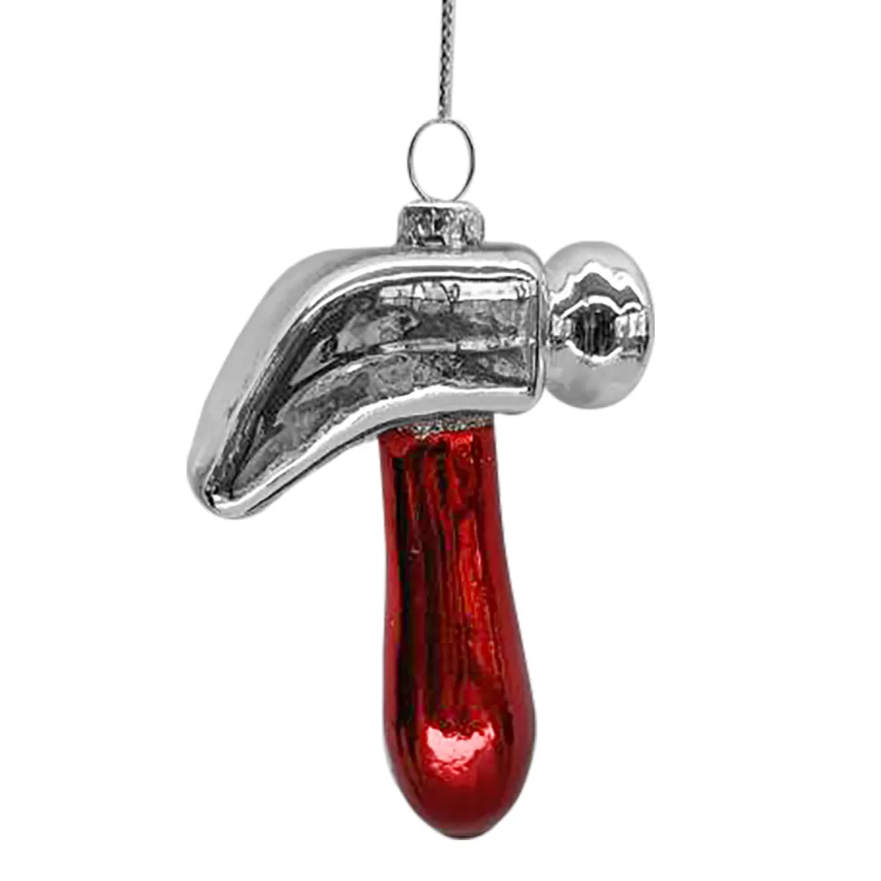 Christmas Forever ORN GLASS HAMMER 3.5″ RED