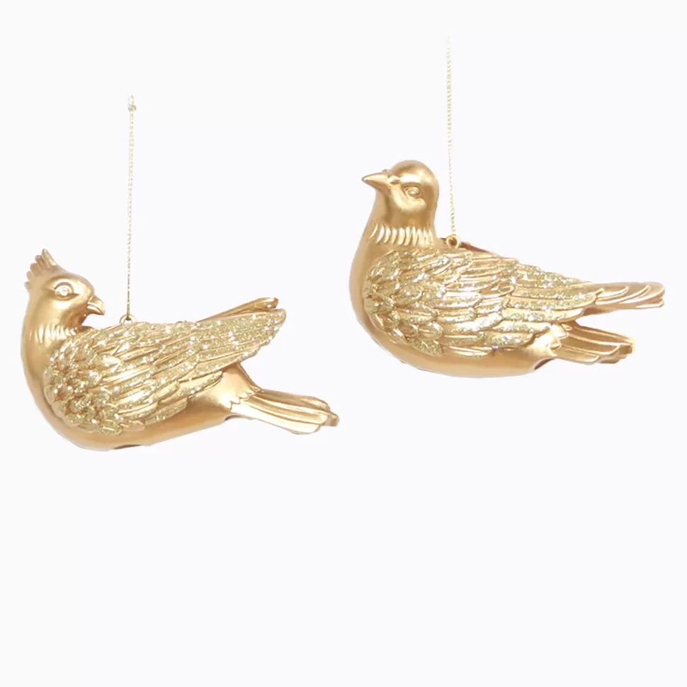 Christmas Forever ORN GOLD CARDINAL 3″ MATT W/ GLITTER 2 ASST.