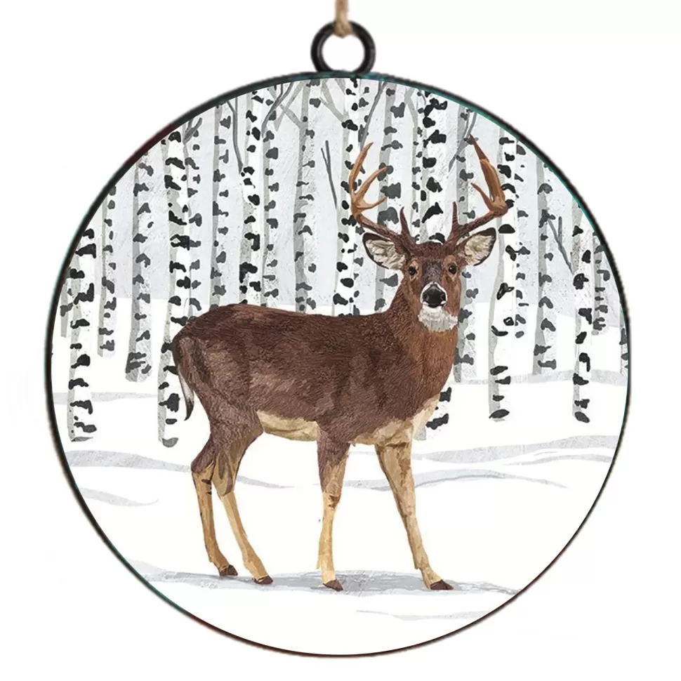Christmas Forever ORN METAL DISC 4″ REINDEER