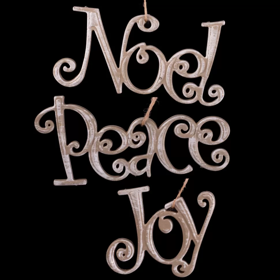 Christmas Forever ORN NAT. LOOK BIRCH 4.5″ “JOY, NOEL & PEACE- 3 ASST