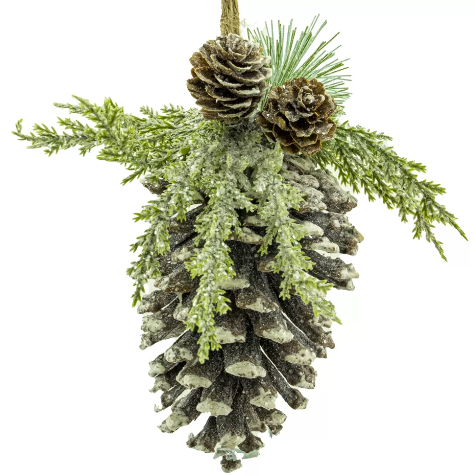 Christmas Forever ORN NAT. PINECONE 6″ FROSTED W/GREENS