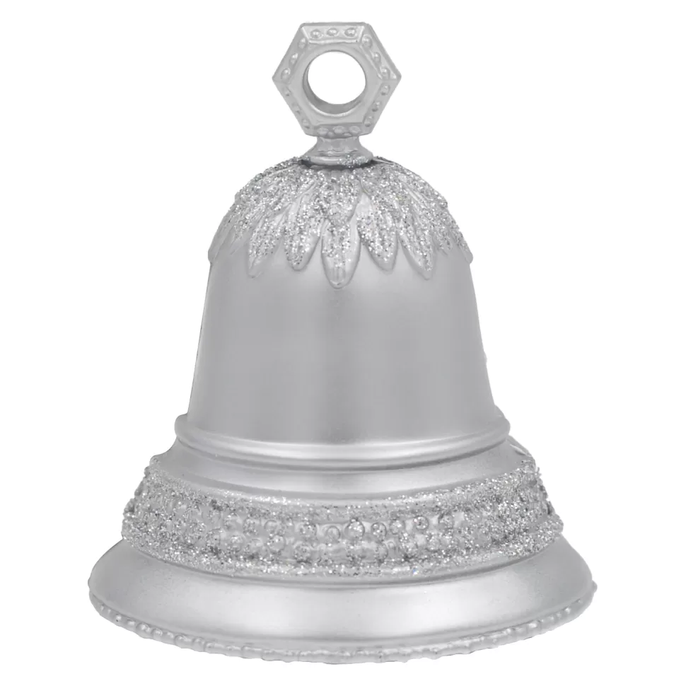 Christmas Forever ORN SILVER LIBERTY BELL 3″ MATTE W/ GLTR.