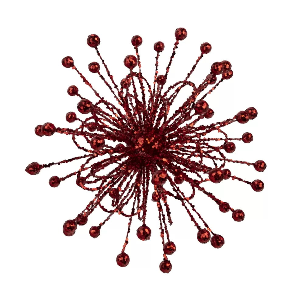 Christmas Forever ORN STAR BURST 10″ W/ RED GLTR