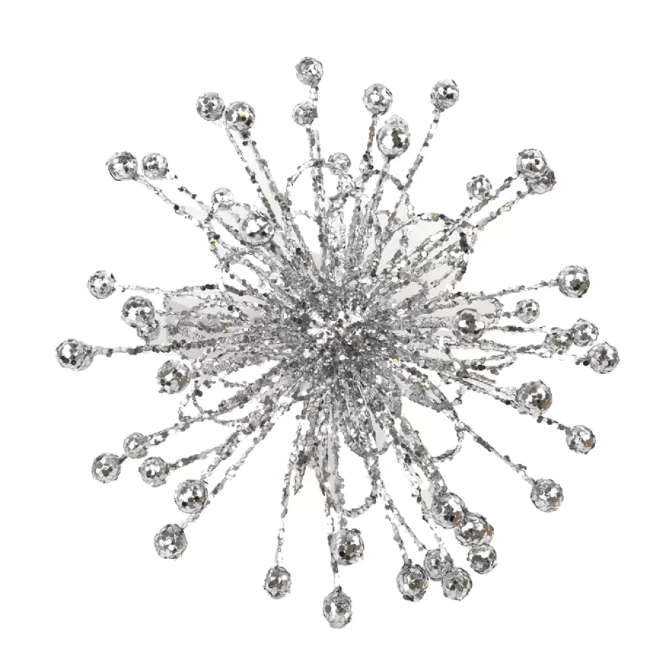 Christmas Forever ORN STAR BURST 10″ W/ SILVER GLTR