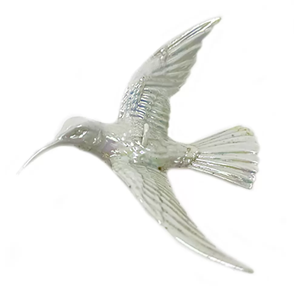 Christmas Forever ORN WHITE HUMMING BIRD 5.5″ IRIDESCENT FIN.