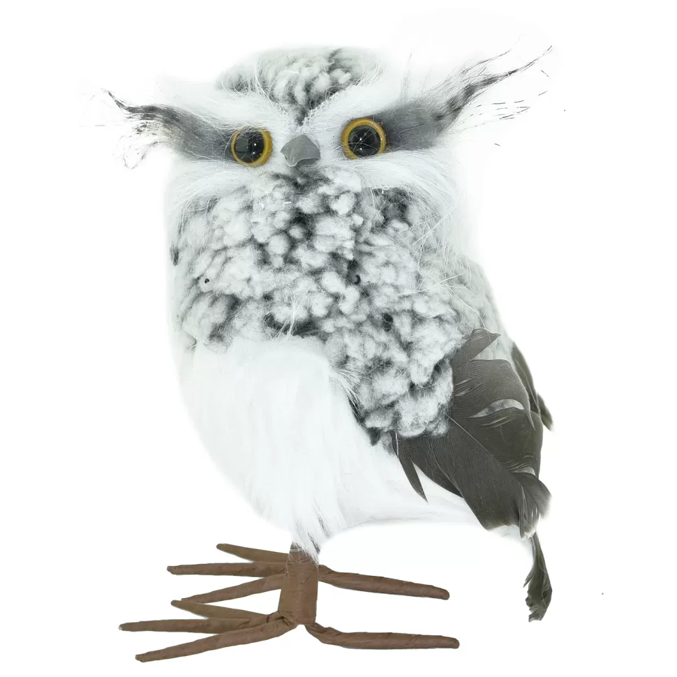 Christmas Forever OWL GRAY 6″ WOOLY W/ WHITE FAUX FUR