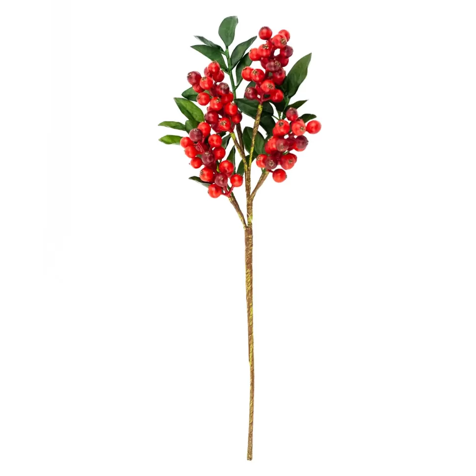 Christmas Forever PICK BERRY 13.5″ RED W/ LEAVES