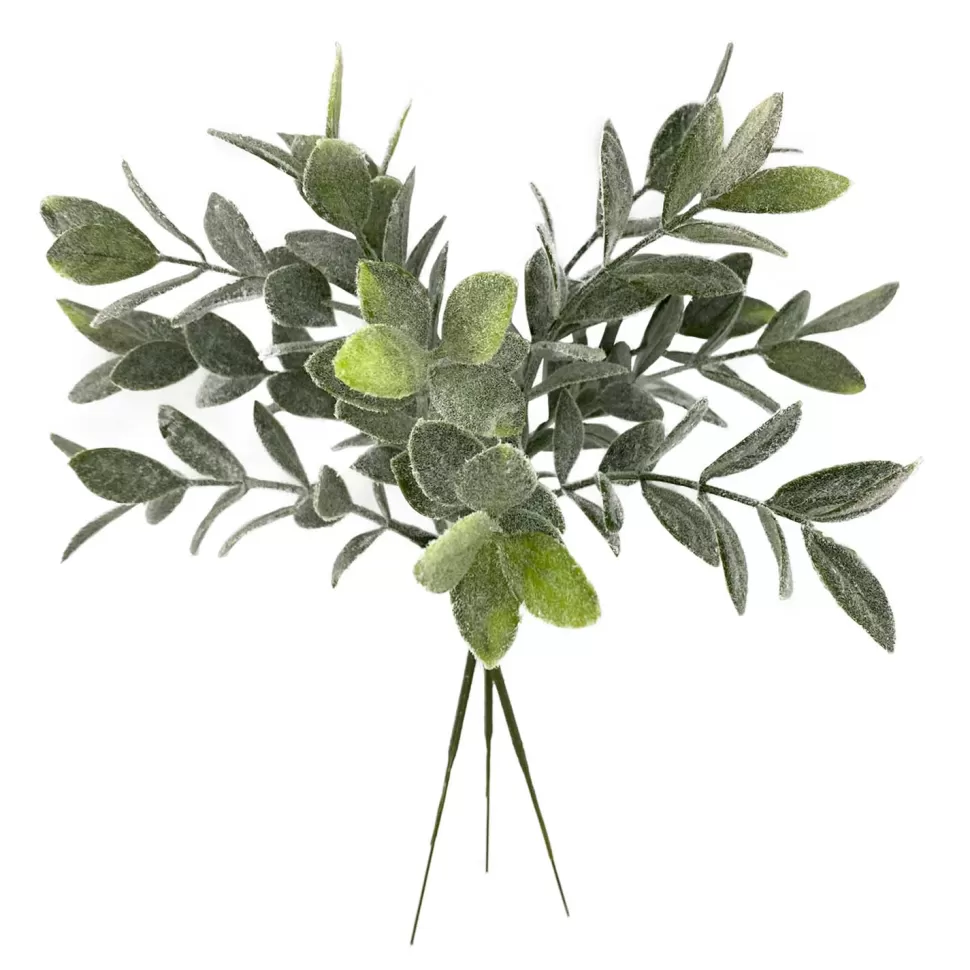 Christmas Forever PICK MISTLETOE FROSTED 9.5″ GREEN