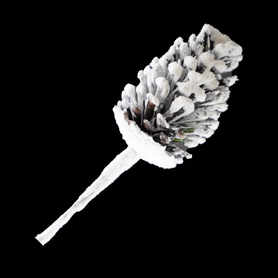 Christmas Forever PICK PINE CONE 13″ NATURAL FLOCKED ARTIFICIAL CONE