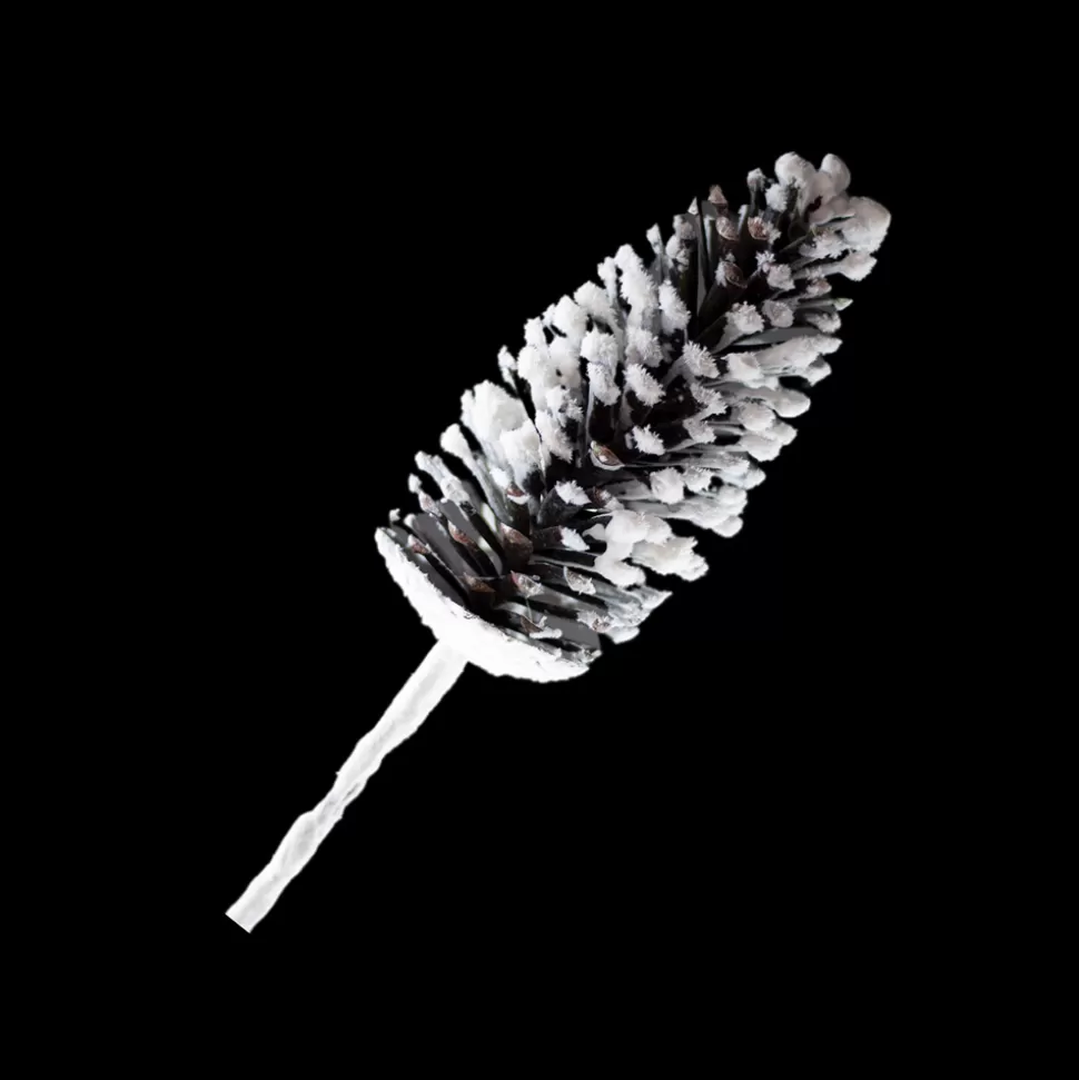Christmas Forever PICK PINE CONE 17″ LARGE NATURAL FLOCKED ARTIFICIAL CONE