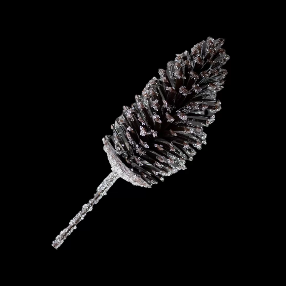 Christmas Forever PICK PINE CONE 17″ LARGE NATURAL ICED