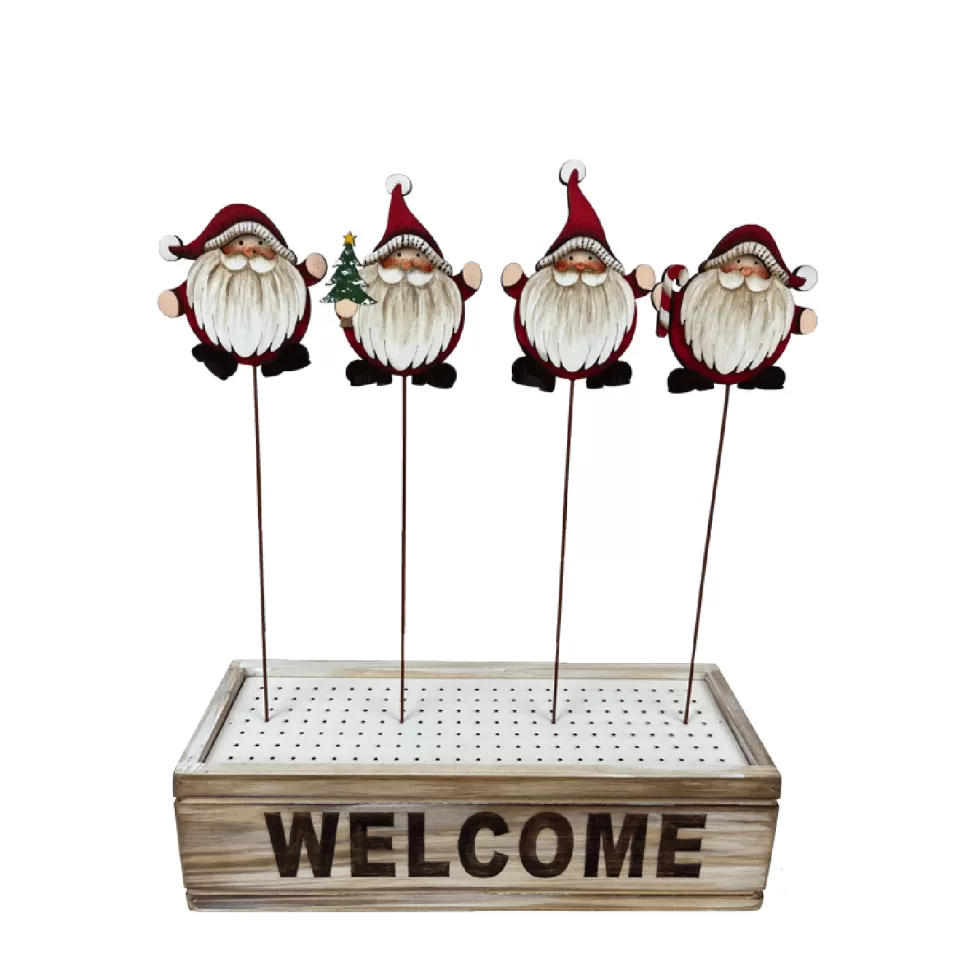 Christmas Forever PICK WOODEN SANTA 4 STYLES 12″ WITH DISPLAY BOX