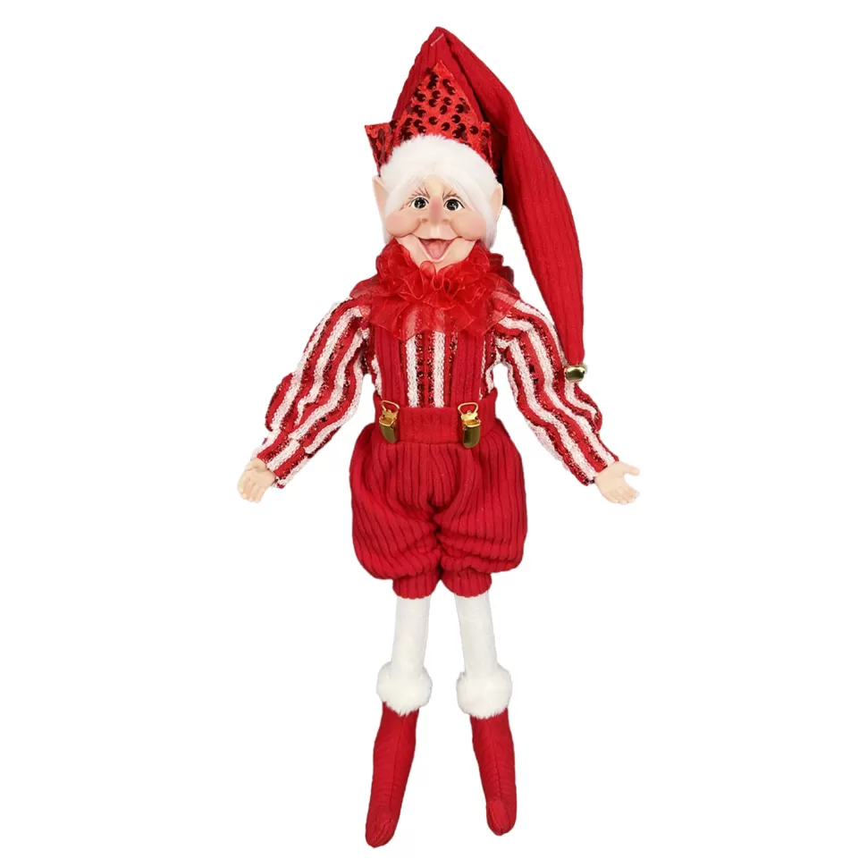 Christmas Forever POSABLE ELF 18″ RED/WHITE