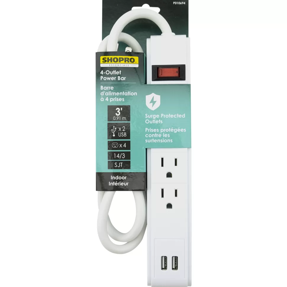 Christmas Forever POWER BAR 4-OUTLET W/ 2USBS