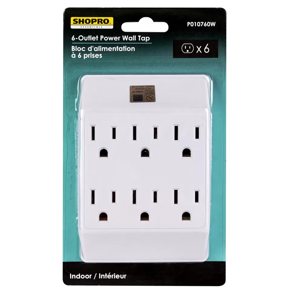 Christmas Forever POWER WALL TAP 6-OUTLET WHITE