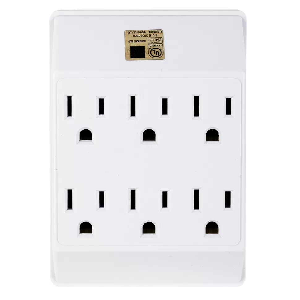 Christmas Forever POWER WALL TAP 6-OUTLET WHITE
