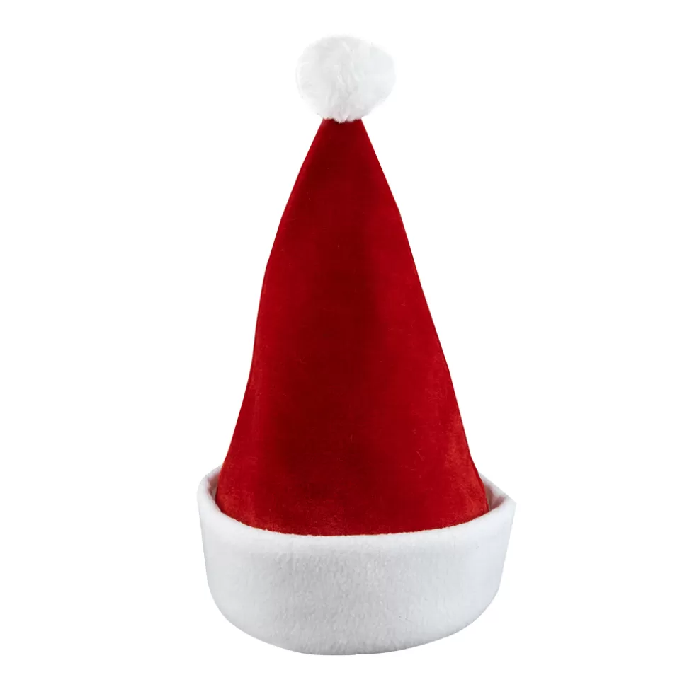 Christmas Forever SANTA HAT 15″ RED VELVET W/FLEECE BORDER