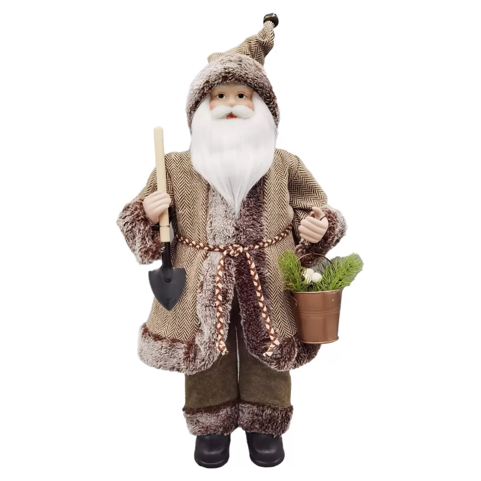 Christmas Forever SANTA STANDING 18″ GARDENER BROWN