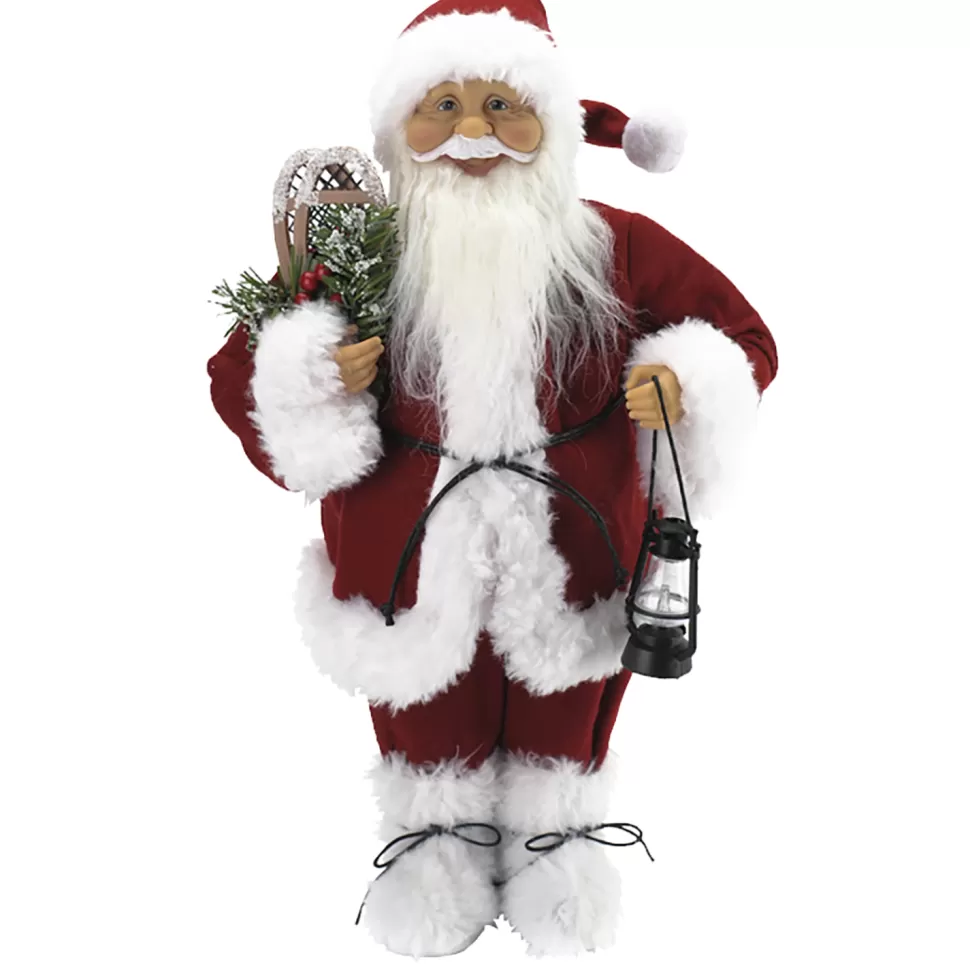 Christmas Forever SANTA STANDING 18″ RED TRADITIONAL DLX W/ PLUSH TRIM