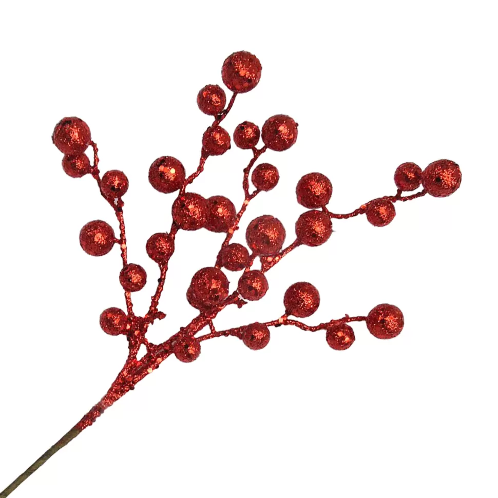 Christmas Forever SPRAY BERRY 15″ RED GLITTER