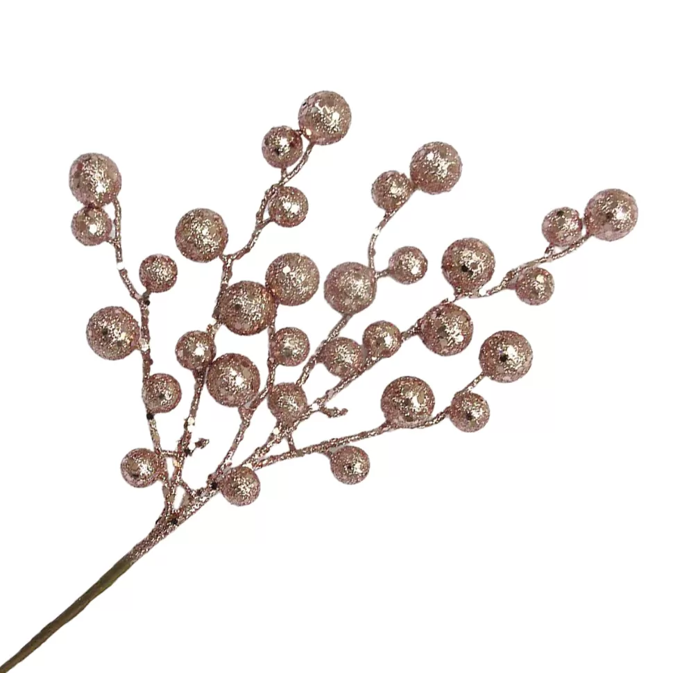 Christmas Forever SPRAY BERRY 15″ ROSE GOLD GLITTER