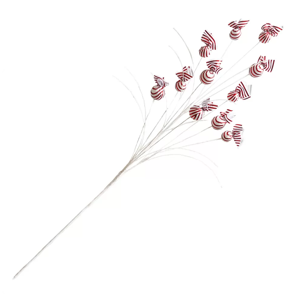 Christmas Forever SPRAY CANDY CANE 30″ WRAPPED CANDY RED/ WHITE