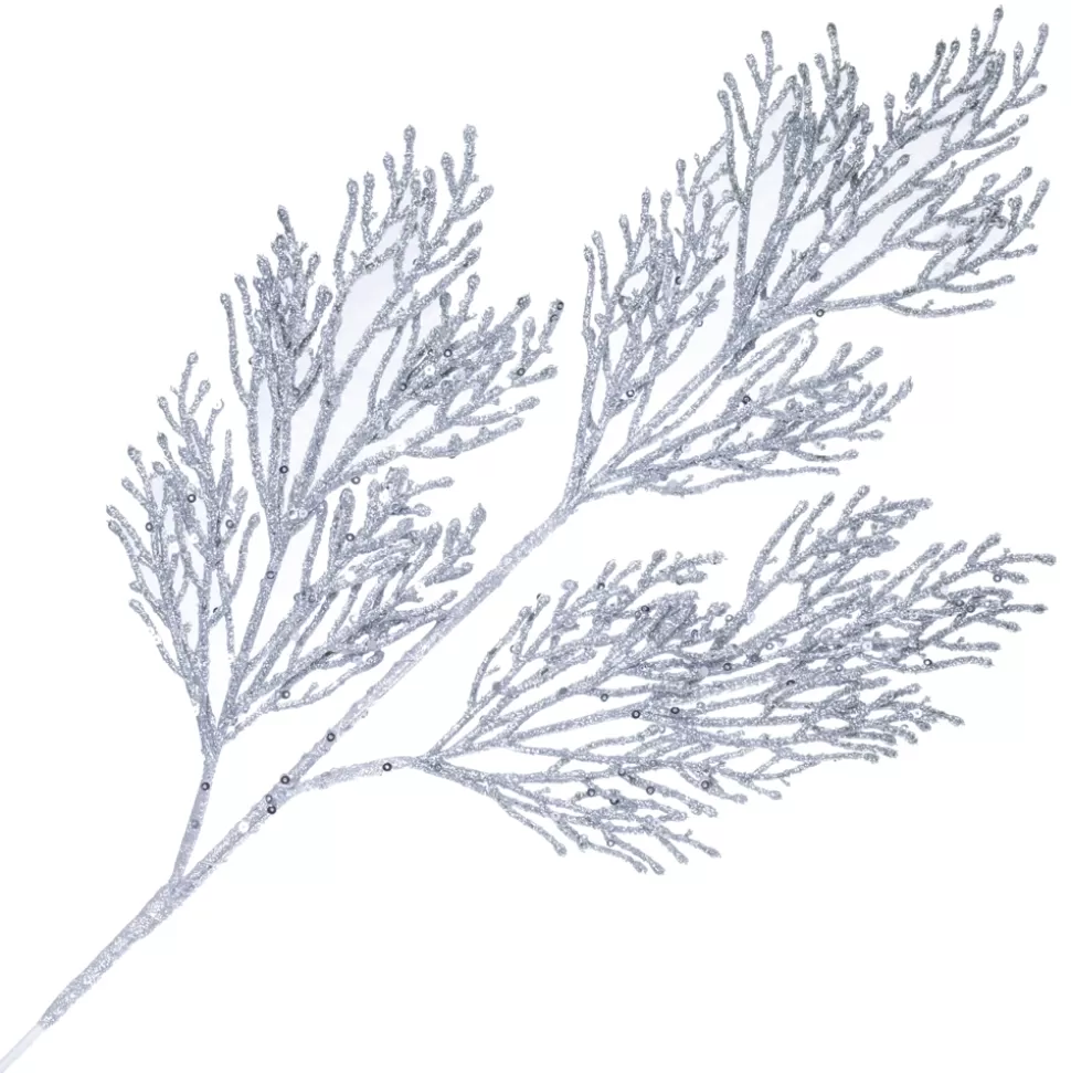 Christmas Forever SPRAY CEDAR 26.5″ SILVER GLITTER