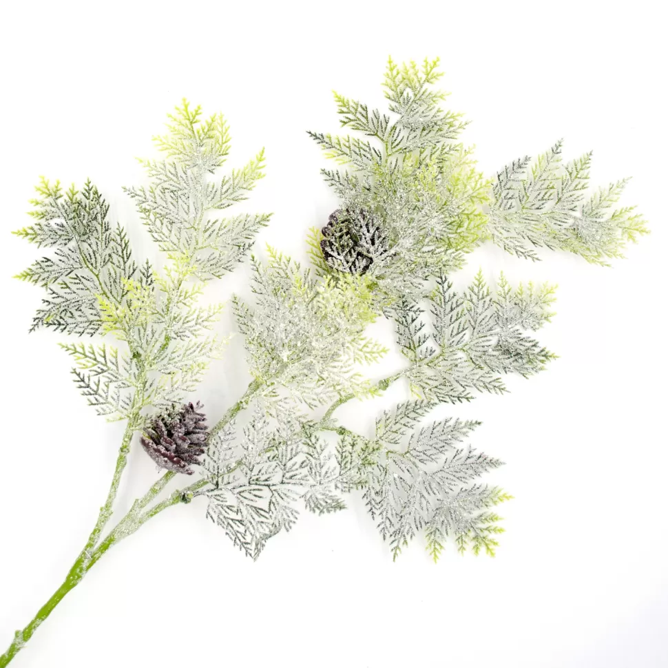 Christmas Forever SPRAY CEDAR FROSTED 31″ NATURAL W/ MINI CONES