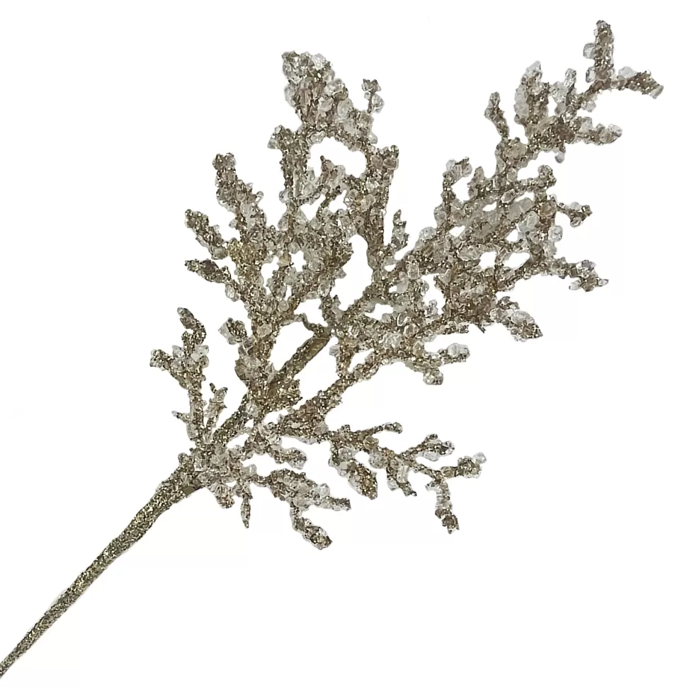 Christmas Forever SPRAY CORAL 24″ GOLD GLITTER/ ICE CRYSTALS