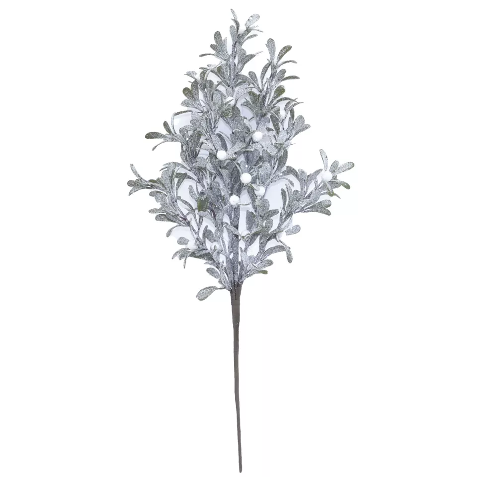 Christmas Forever SPRAY FROSTED MISTLETOE 28″ W/ WHITE BERRY