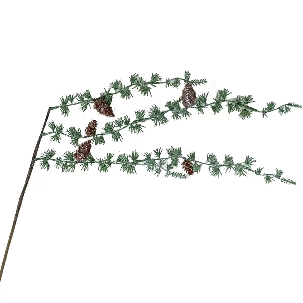 Christmas Forever SPRAY HANGING PINE FROSTED 33.5″ W/ PINE CONE