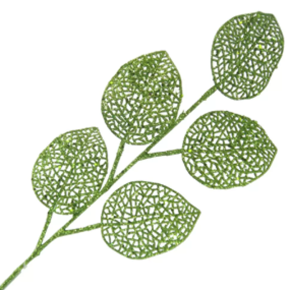 Christmas Forever SPRAY LEAVES CALLA LILY MESH 24″ GREEN GLITTET