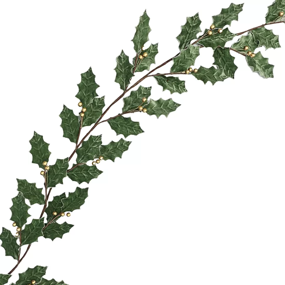 Christmas Forever SPRAY LEAVES HOLLY 26″ CHAMPAGNE METALLIC HOLLY LEAVES