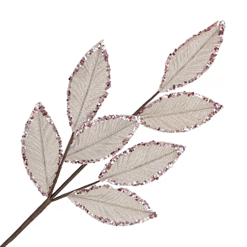 Christmas Forever SPRAY LEAVES HOLLY 30″ SAGE GREEN VELVET W/GOLD BERRY
