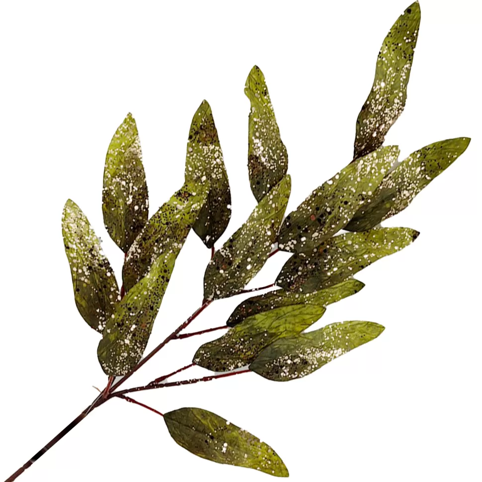 Christmas Forever SPRAY LEAVES LONG 27″ GREEN W/ GOLD GLITTER