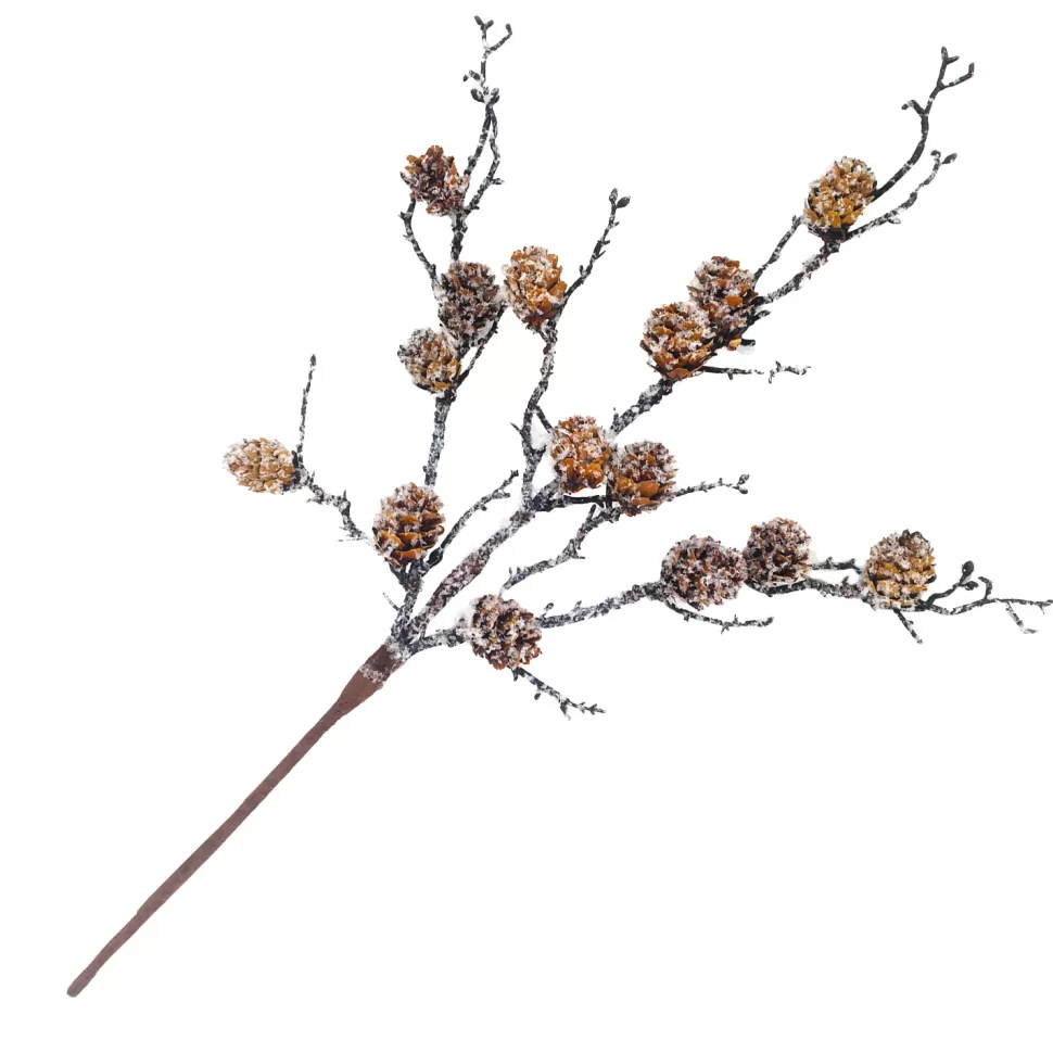 Christmas Forever SPRAY PINE CONE 16″ NATURAL FROSTED ON TWIGS