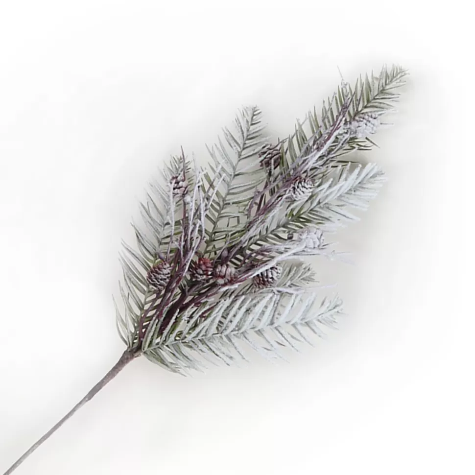 Christmas Forever SPRAY PINE FLOCKED 32″ W/ TWIGS & CONES