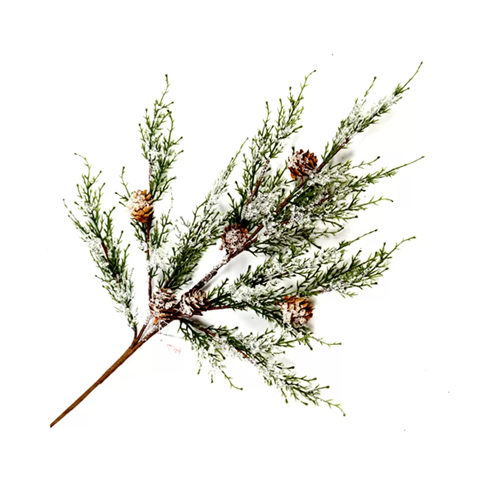 Christmas Forever SPRAY PINE FROSTED 27.5″ NATURAL W/ CONES & ICE