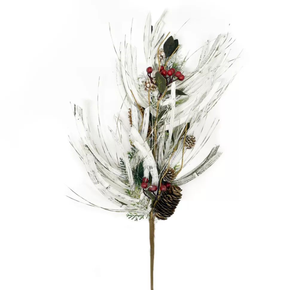 Christmas Forever SPRAY PINE FROSTED 31″ FARMHOUSE W/BERRIES & PINE CONE
