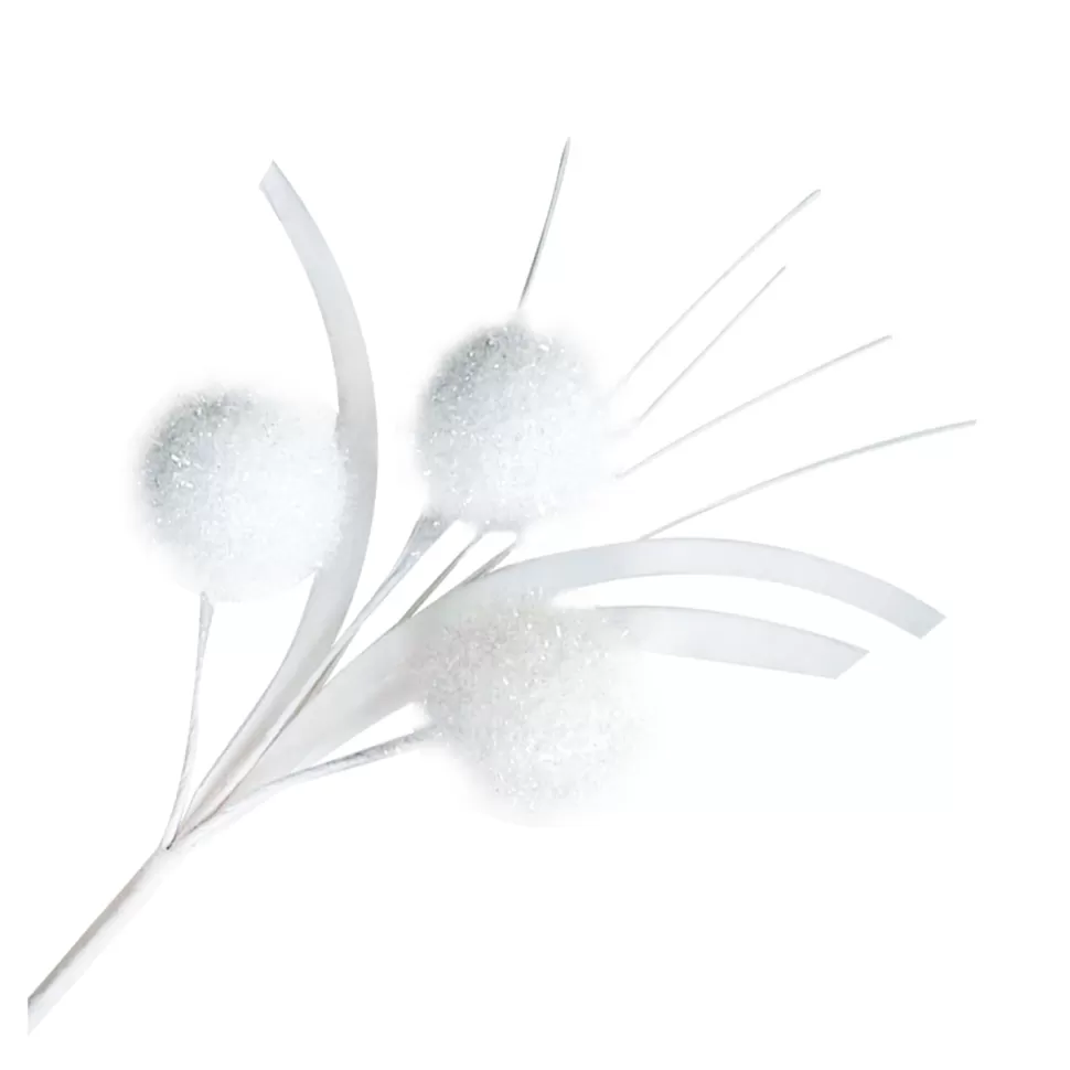 Christmas Forever SPRAY SNOWBALLS W/ TWIGS 19″ WHITE