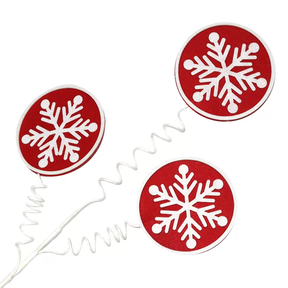 Christmas Forever SPRAY SNOWFLAKE DISC 28.5″ RED/WHITE FELT