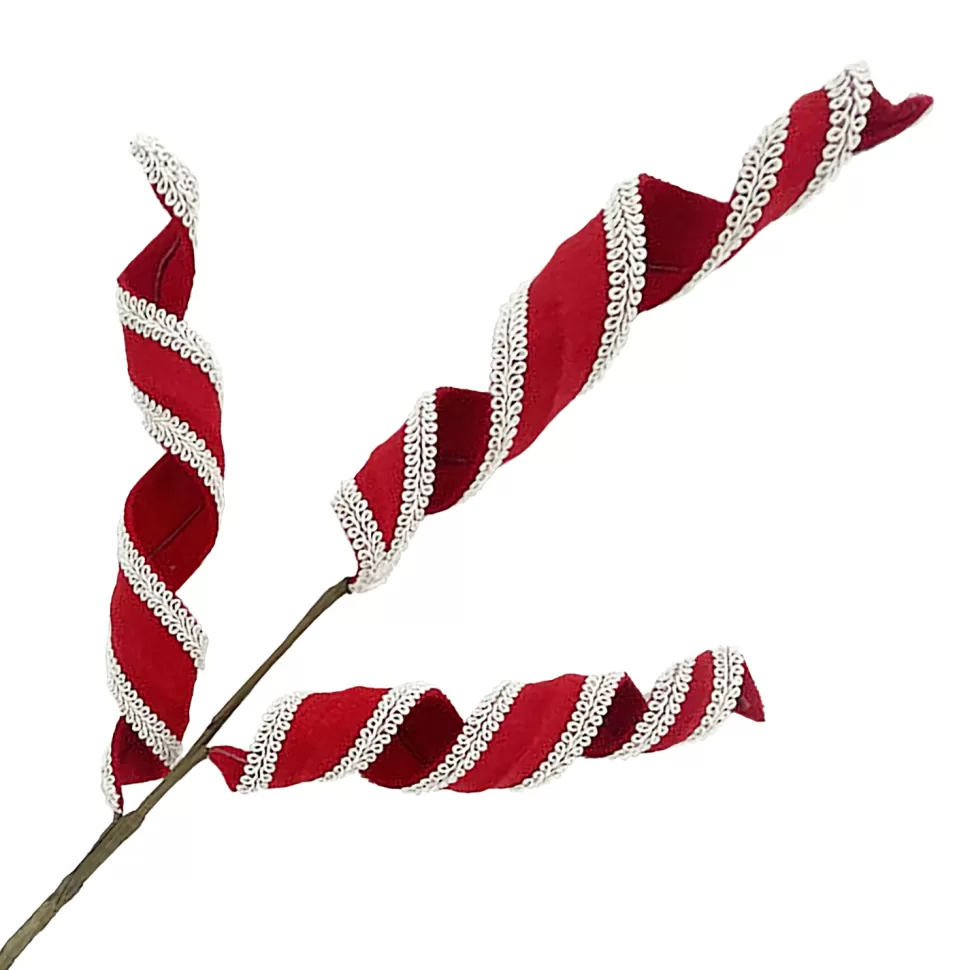 Christmas Forever SPRAY SWIRL VELVET 31.5″ RED W/LACE TRIM