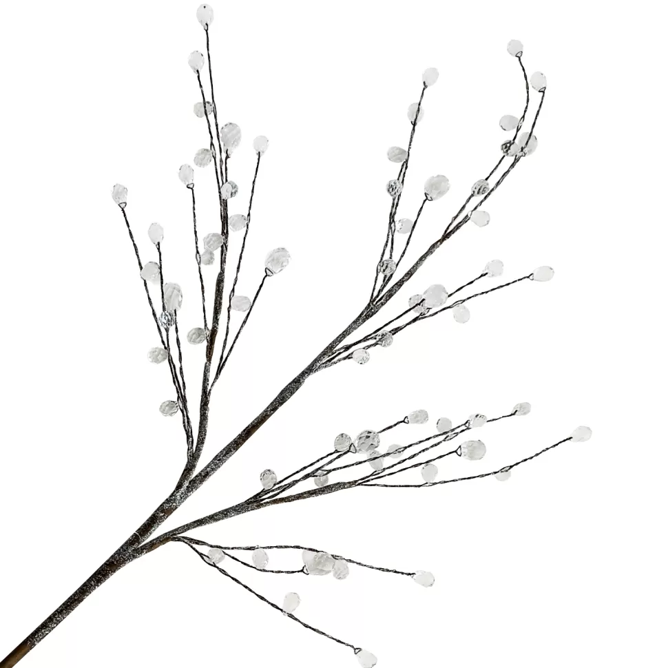 Christmas Forever SPRAY TWIG /CRYSTALS 26″ CLEAR BEADS