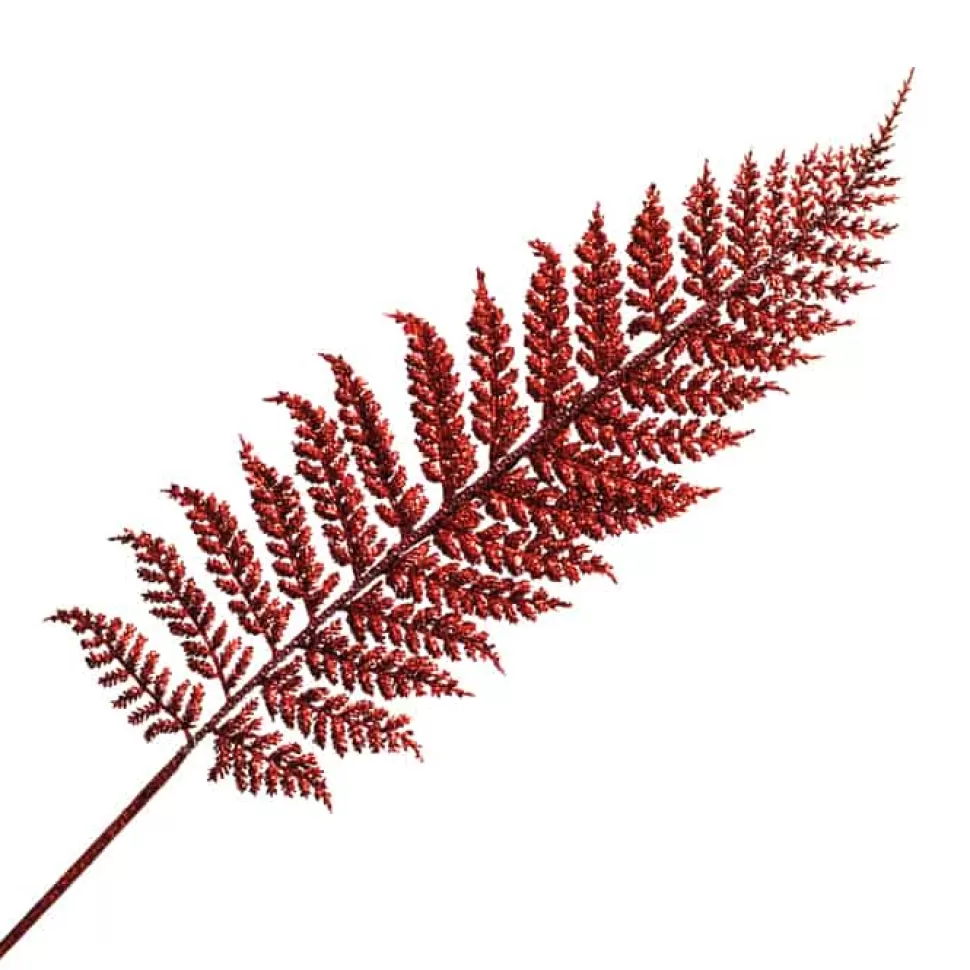 Christmas Forever STEM FERN FANCY 32″ RED GLITTER