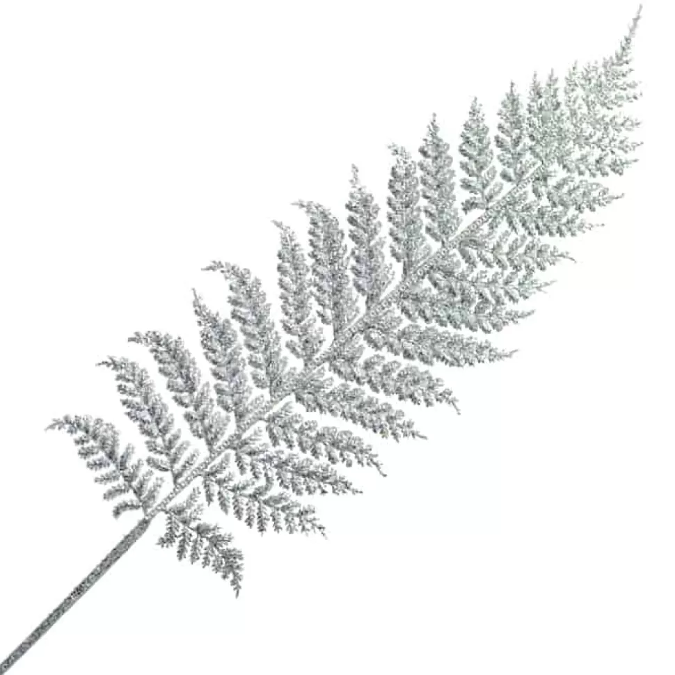 Christmas Forever STEM FERN FANCY 32″ SILVER GLITTER