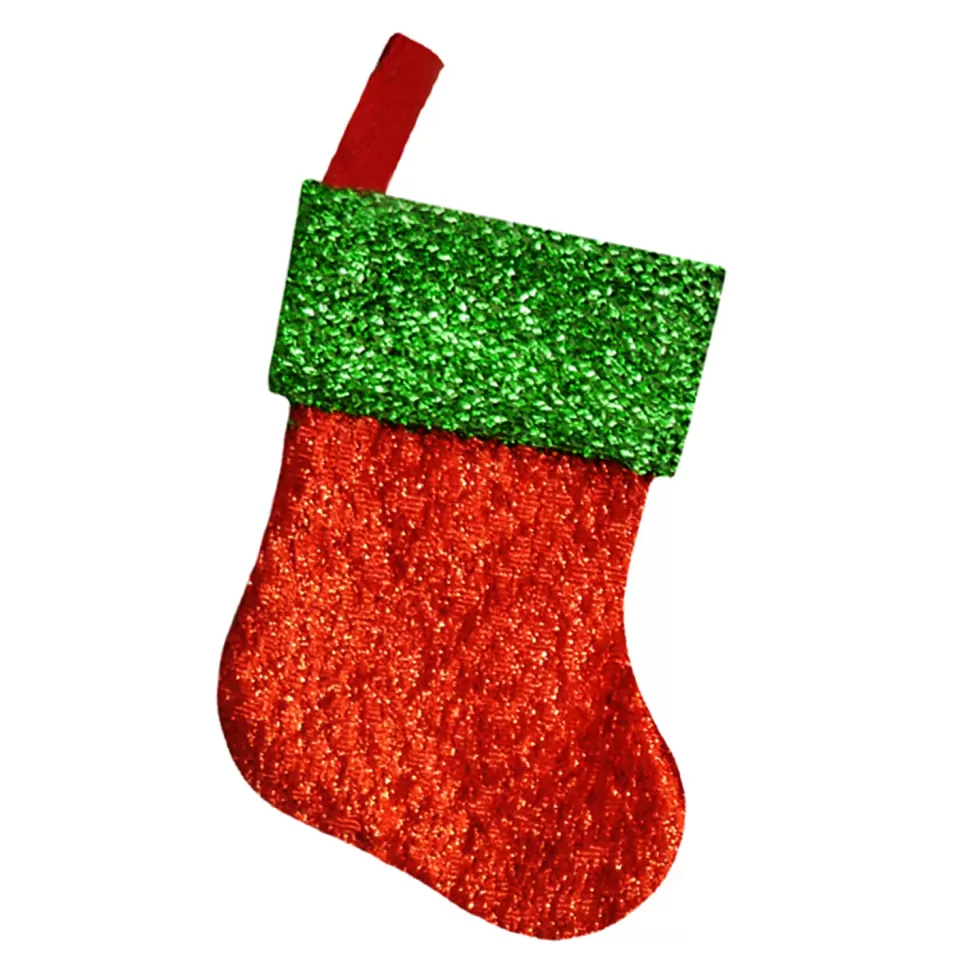 Christmas Forever STOCKING MINI 6″ RED/GREEN METALLIC